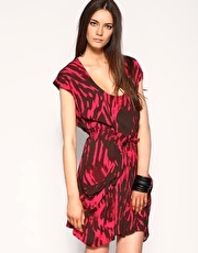 Diesel Bold Print Drawstring Waist Dress