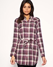 Diesel Check Belted Shirt Dress