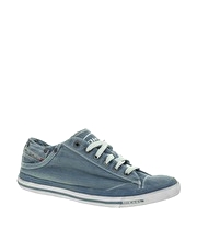 Diesel Exposure Low Washed Denim Plimsolls - 2