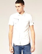 Diesel Sdom Zip Detail Short Sleeved Shirt