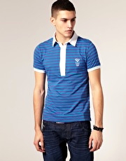 Diesel T-Mya Contrast Collar Striped Polo