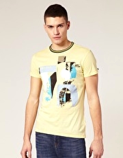 Diesel T-Rigatone Tipped Crew Neck 78 Print T-shirt - 2