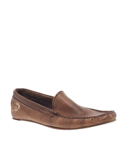 Diesel Washed Leather Loafers