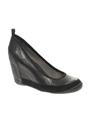 DKNY Active Summit Perforated Leather Logo Wedge Shoes