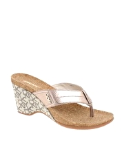 DKNY Active Wedge Logo Toe Post Sandal
