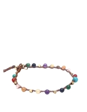 Dogeared Kitchen Sink Multi Gem & Irish Linen Bracelet