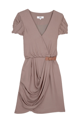 Draped Angel Belt Wrap Dress by Tibi