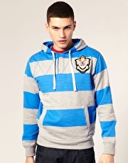 Duffer of St George Pine Hooped Hooded Sweat
