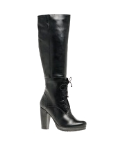 Dune Charlotte Lace Front Platform Boots