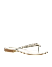 Dune Mindy Flat Sandal With Diamante Toepost