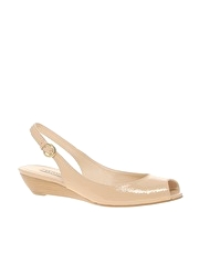 Dune Nikki Peep Toe Low Wedge Sandals