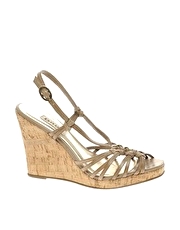 Dune North Key Hole Strappy Cork Wedges