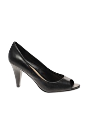 Dune Tillie Peep Toe Shoe With Mid Heel