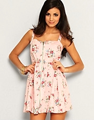 Dusty Floral Zip Dress