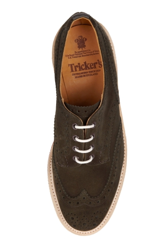 Earth Green Brogue Bourton Shoes by Trickers