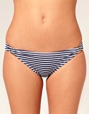 Eda Stripe Bikini Brief With Ring Sliders
