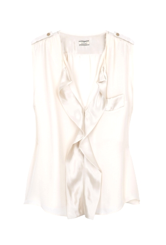 Elina Silk Trimmed Sleeveless Blouse by By Malene Birger