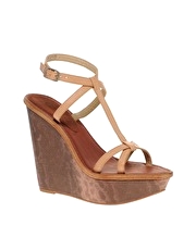 Elizabeth & James Hazel Croc Effect Platform Wedge Sandals