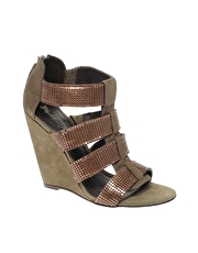 Elizabeth & James Slide 1 Chain Detail Wedge Sandals