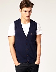 Farah Vintage The Franks Sleeveless Pima Cotton Cardigan