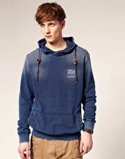 Firetrap Prince Indigo Dye Pique Hoodie