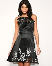 Forever Unique Floral Cut-Out Prom Dress