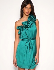 Forever Unique Frill One Shoulder Belted Dress