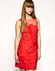 Fran & Jane Mesh Top Pleated Dress