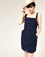 Fred Perry Gingham Dungaree Dress