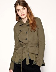 Free People Raw Edge Sweat Military Coat