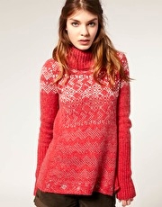 Free People Snow Fox Fireside Pattern Knitted Jumper