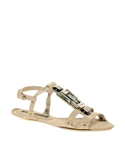 French Connection April Jewelled Flat Sandals