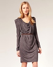 French Connection Clover Ditsy Cowl Front Dress