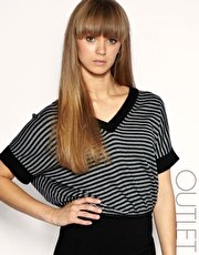French Connection Deep V Knitted Dress