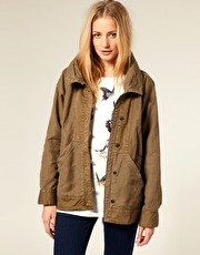 French Connection FC72 Linen Blend Batwing Parka
