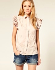 French Connection Frill Sleeve Shirt