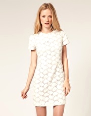 French Connection Lace Embellished Pencil Dress