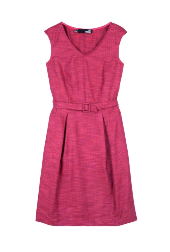 Fuchsia Summer Tweed Belted Shift Dress by Love Moschino