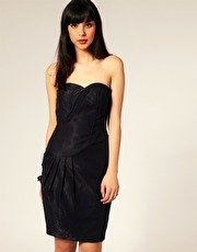 Full Circle Bandeau Mini Dress With Metallic Fleck