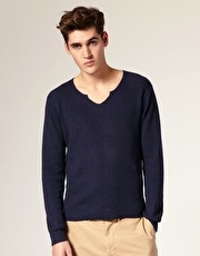 Gant Rugger Split Crew Neck Rib Jumper