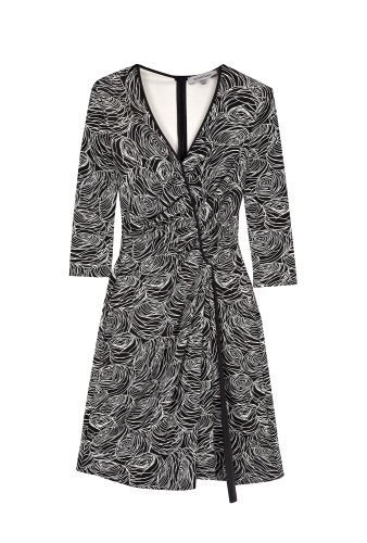 Gela Graphic Flower Wrap Style Dress by Sportmax