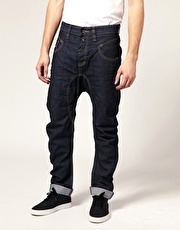 Gio Goi Dapper Drop Crotch Jeans With Resin Coating