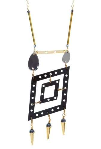 Gold Box Pendant Necklace by Merle O'Grady