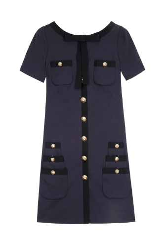 Gold Button Shift Dress by Moschino Cheap & Chic