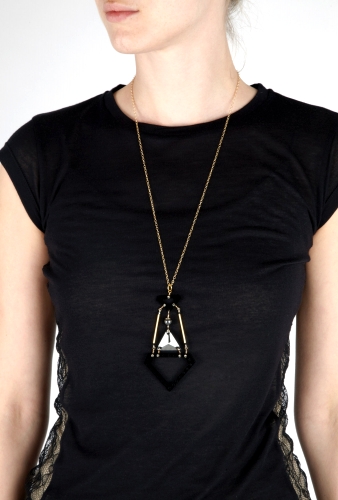 Gold Kinetic Pendant Necklace by Merle O'Grady