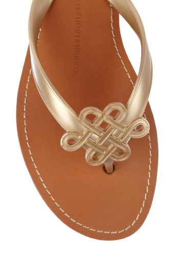 Gold Lush Love Knot Sandal by DVF