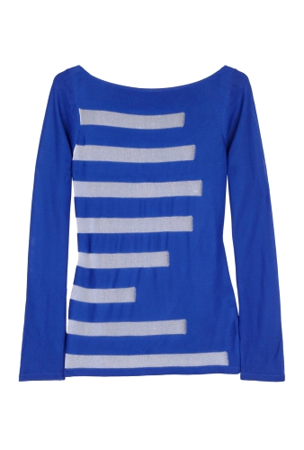 Graduated Stripe Crew Neck by Jaeger