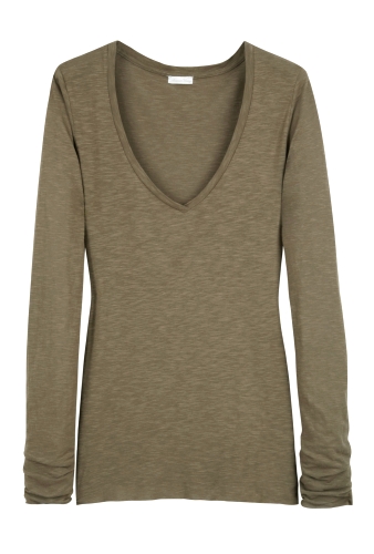 Green Jacksonville Long Sleeve V Neck by American Vintage