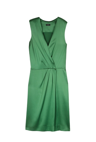 Green Stellina Silk Drape Dress by Joseph