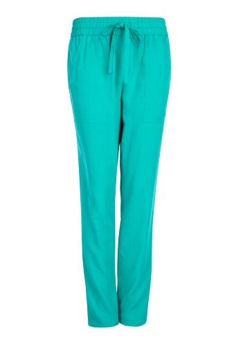Green Washed Silk Trouser by DKNY